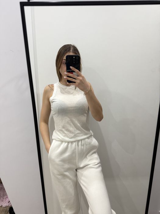 Bluzka podkoszulek biały prążek Asos