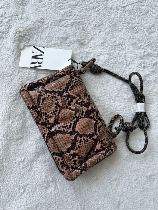 Zara torebka . Kopertówka . Skóra węża . Nowa