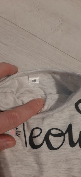 Nowe Bluzki długi rękaw na jesień bawełna kotek Meow r.6-9 mcy r.68-74