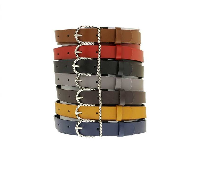 Skórzany pasek damski vintage kawa do sukienki spodni tuniki skóra