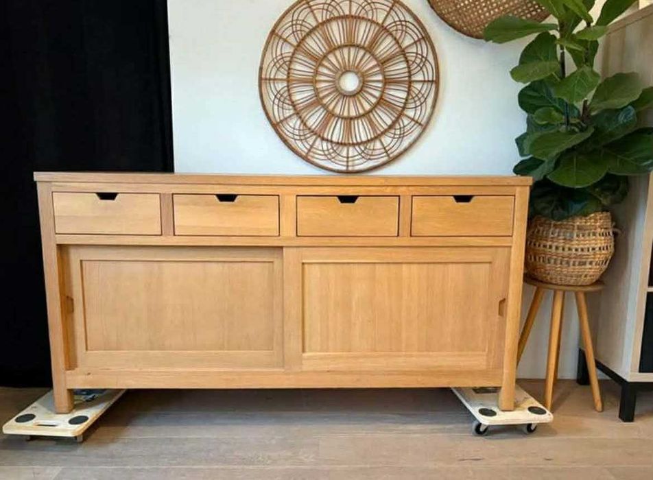 Komoda drewniana drewno dębowe przesuwna jasna nowoczesna FV DOWÓZ