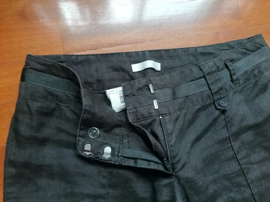 Calça linho castanha