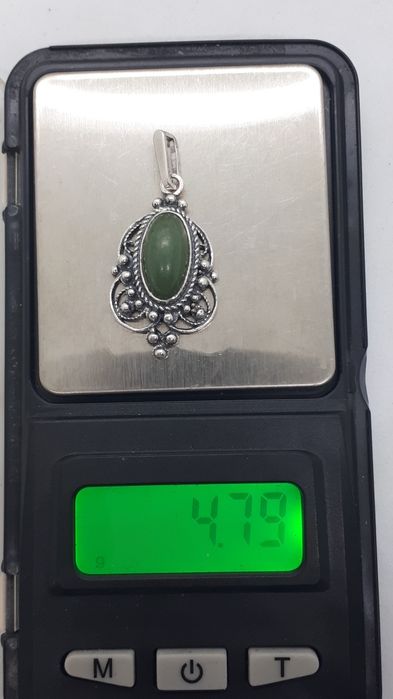 Подвеска серебро 925пр. Нефрит.