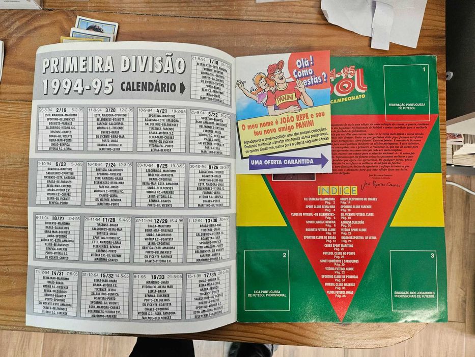 Coleção Completa por Colar Futebol 94/95 Panini + Caderneta Vazia