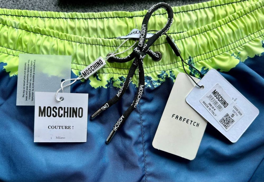 MOSCHINO шорты синие салатовые пляжные для бассейна спортивные