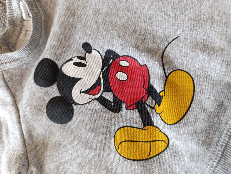 Bluza myszka Miki Disney 68 H&M szara chłopiec dziewczynka