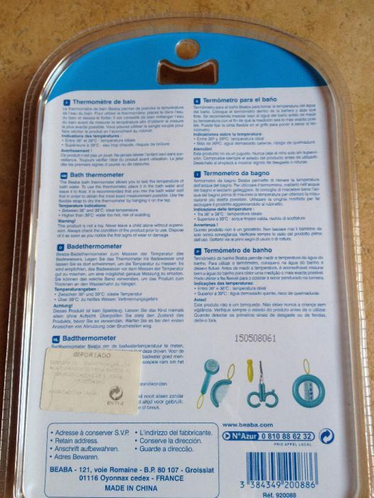 Termómetro banho criança