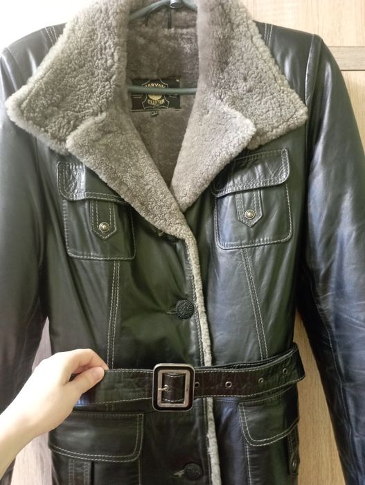 Дублянка дубльонка натуральна цегейка шкіра 38 розмір жіноча L