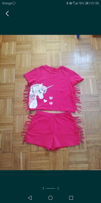 Bluzka T-shirt plus spodrnki jednorożec w r 146