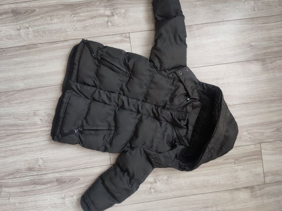 Brązowa kurtka ocieplana zimowa czekoladowa reserved 98