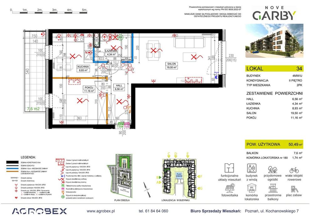2-pokojowe mieszkanie 50m2 + balkon