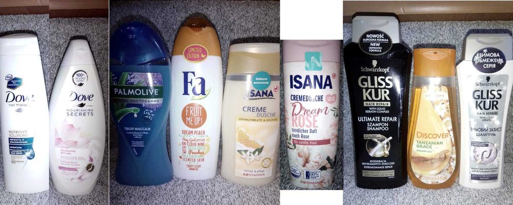 Шампунь крем гель Dove Palmolive Fa Isana Gliss Kur Oriflame