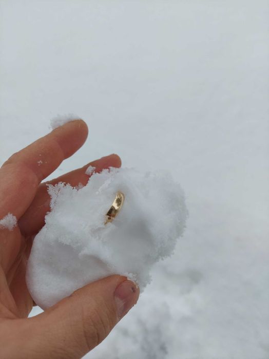Wykrywacz metali poszukiwanie obraczki w wodzie śniegu i na lądzie