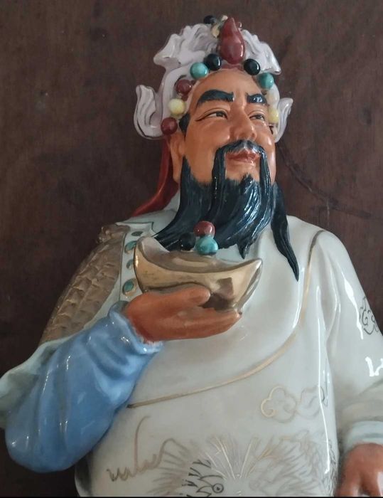 Estátua art oriental, oriental cerâmique, Deus da Riqueza