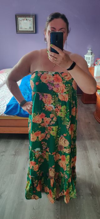 Zielona w kwiaty 44-48