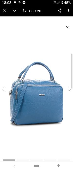 Torebka niebieska  skóra naturalna