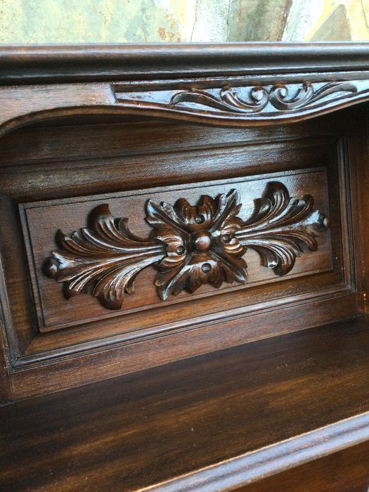 Nicho prateleira Armário suspensão madeira exótica Antigo 82 cm