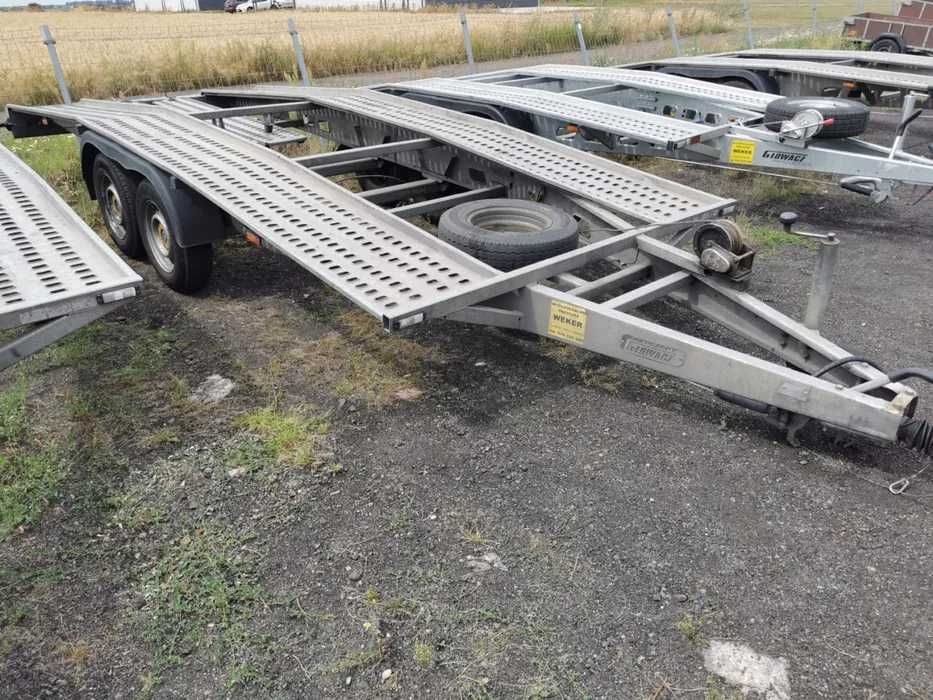 Wynajem przyczep Przyczepy   5 m pod busa 8,5 m dłużyca na 2 auta