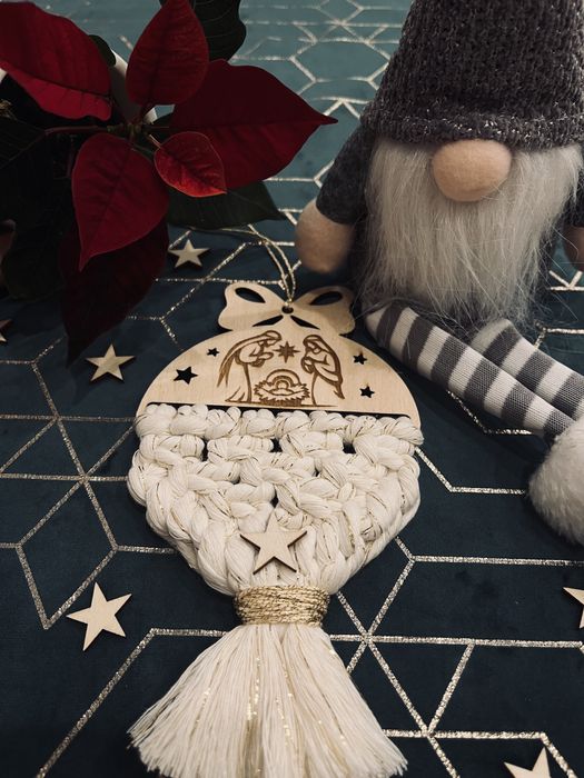 Recznie wyplecione ozdoby na choinkę prezent na świeta