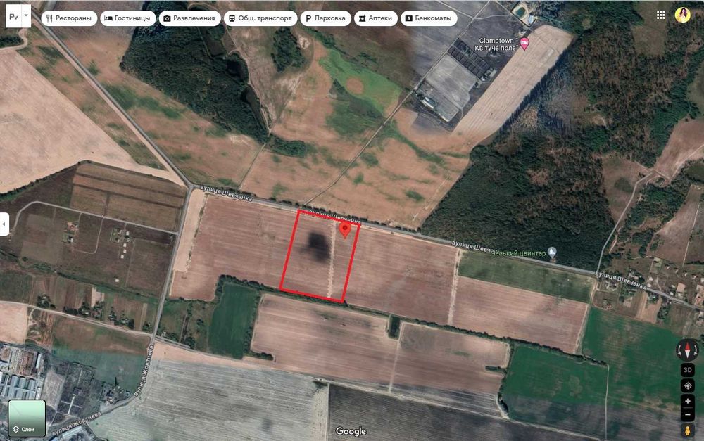 Фасад земля 6.6га строительство домов или теплицы Колонщина-Маковище