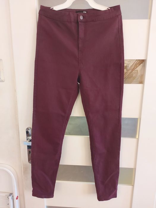 bordowe jeansy xl 42 sinsay bordo jeans rurki