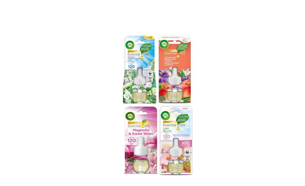 4 x Air Wick wkład elektryczny odświeżacz powietrza 19 ml MIX zapachów