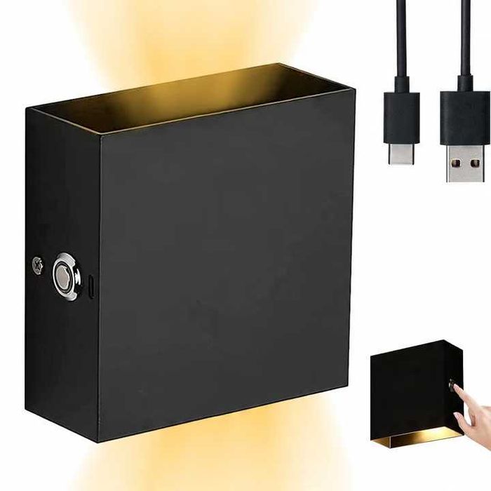 Kinkiet wewnętrzny LED USB na baterie z dotykowym ściemniaczem