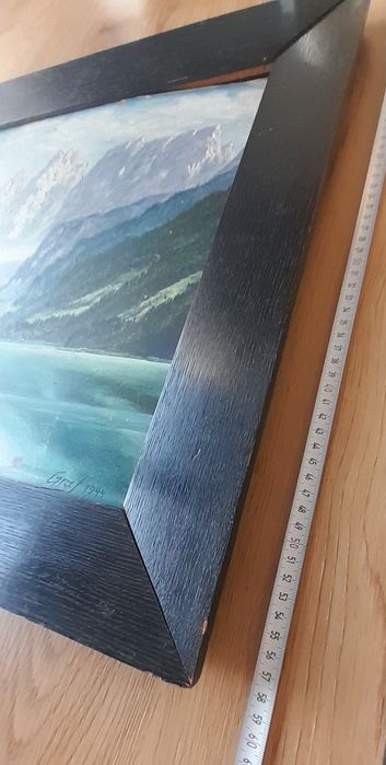 Obraz, pejzaż podpisany Graf 1944 wymiar 59 na 76