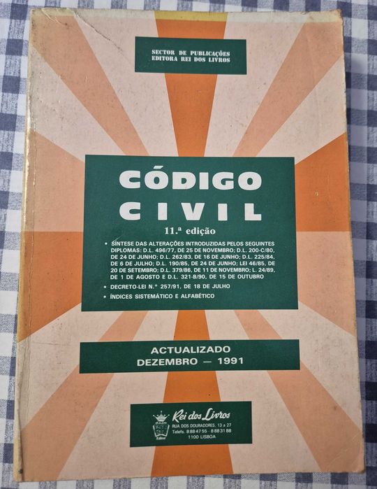 Livro "Código Civil" 11ª edição Dezembro 1991