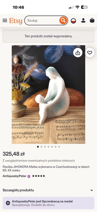 Modernistyczna ceramiczna figura Matka i dziecko