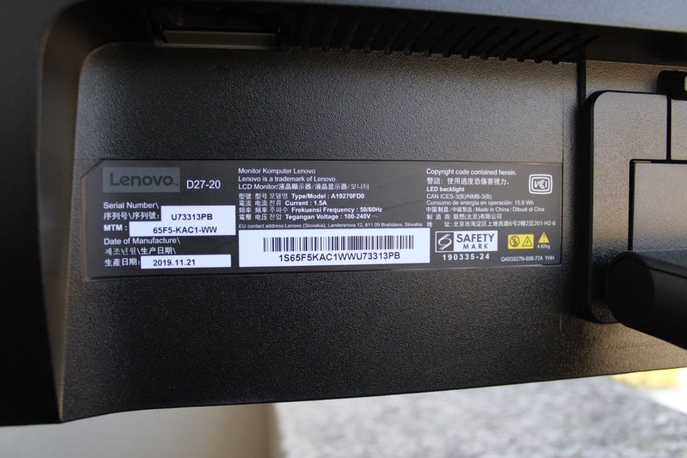 Monitor Lenovo D27-20