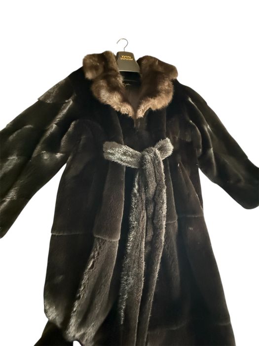 Новая шуба Blackglama Sobol крой кимоно сквозной пояс