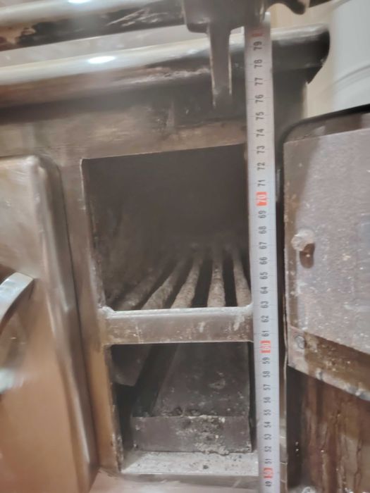 Fogão de lenha, em inox