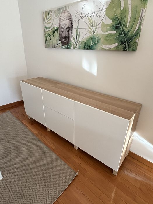 Aparador BESTÅ Comb arrumação c/gavetas, branco, 180x42x75 cm