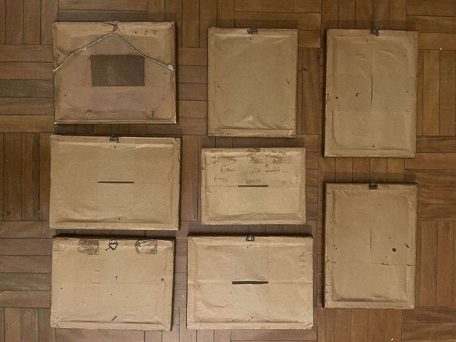 Conjunto de quadros a óleo antigos