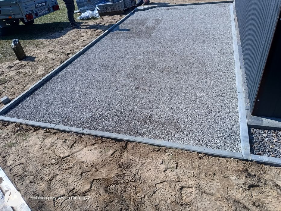 Podbudowy z kruszyw łamanych, utwardzenia placów, dróg, kostka brukowa