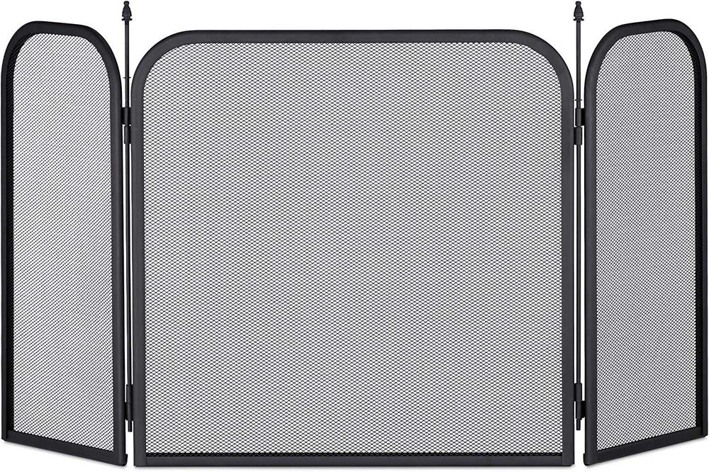 Proteção para lareiras, aço, 52,5 x 97 cm, preto
