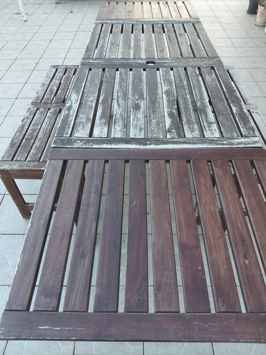 Mesa de Rua com bancos corridos