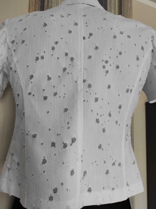 Marynarka, żakiet bawełniany, kolor biały, rozmiar 42