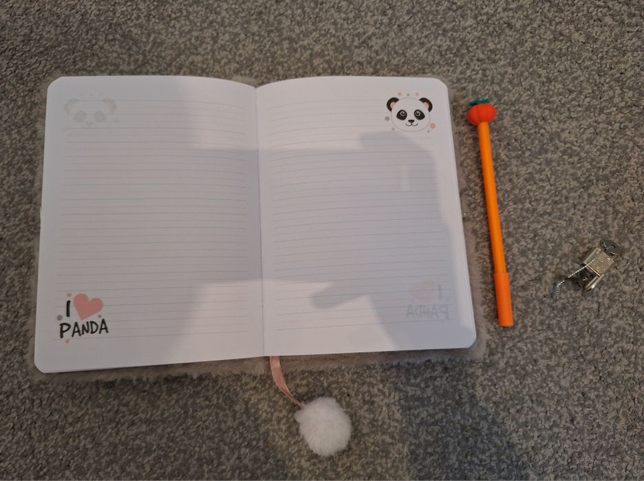 Pluszowy notes-miś zamykany na kłódkę+długopis