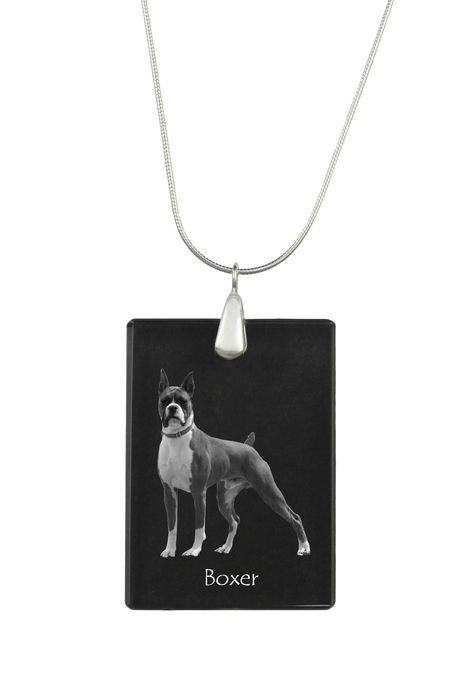 Bokser naszyjnik kryształowy z psem Art-Dog