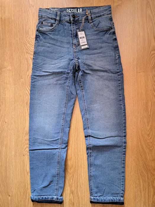 Cool Club - NOWE regulowane spodnie jeansowe z podszewką r.158