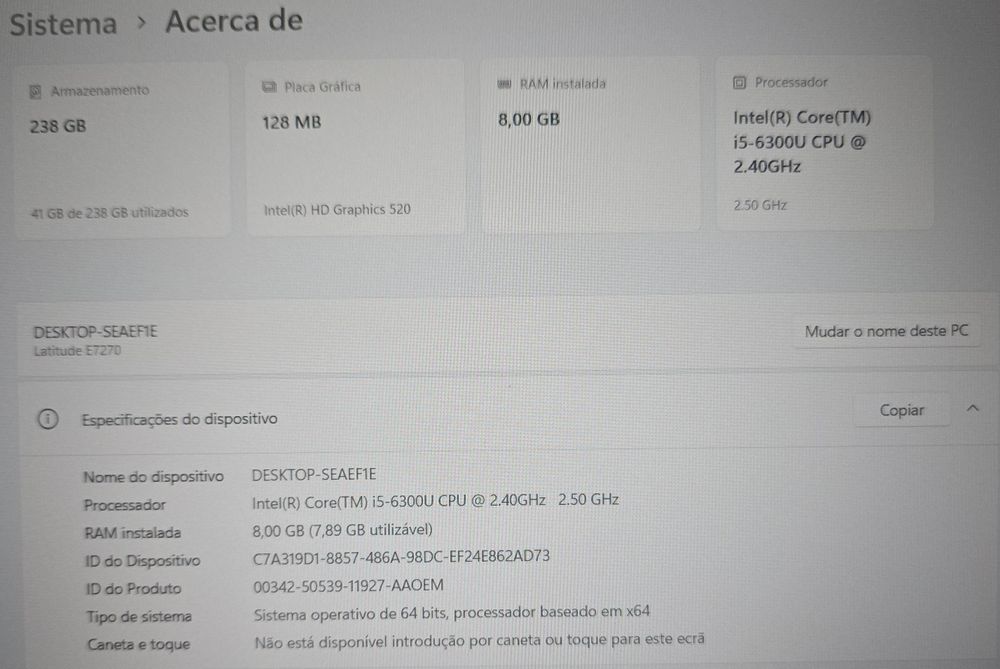 Dell Latitude 7270 | Intel Core I5-6300 | 8Gb | 240 SSD