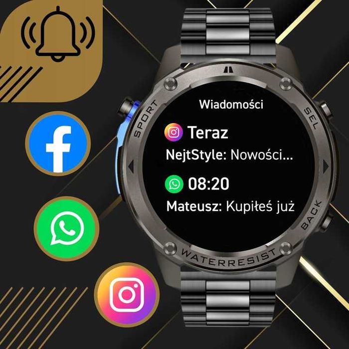SMARTWATCH Męski Zegarek Rozmowy GPS wodoodporny NOWY
