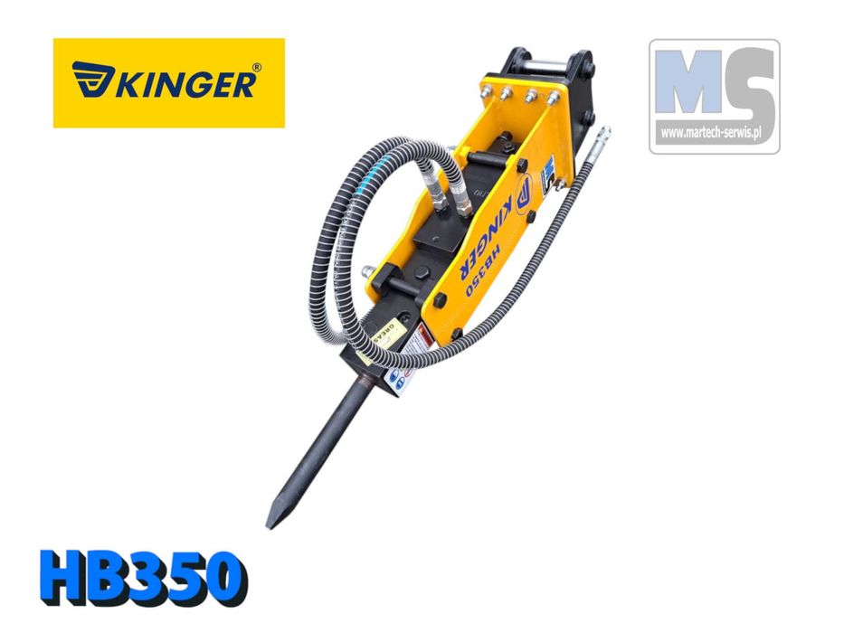 Młot hydrauliczny wyburzeniowy KINGER HB350 80kg do koparki GW 2 lata