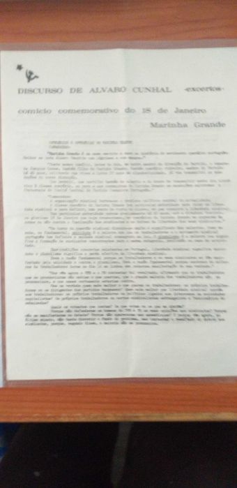 Documento Histório Alvaro Cunhal 18 de Janeiro de 1975 [NEGOCIÁVEL]