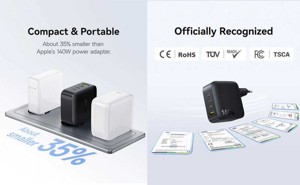Зарядні пристрої BASEUS EnerFill FE11 100W EU / EnerFill FH11 140W EU