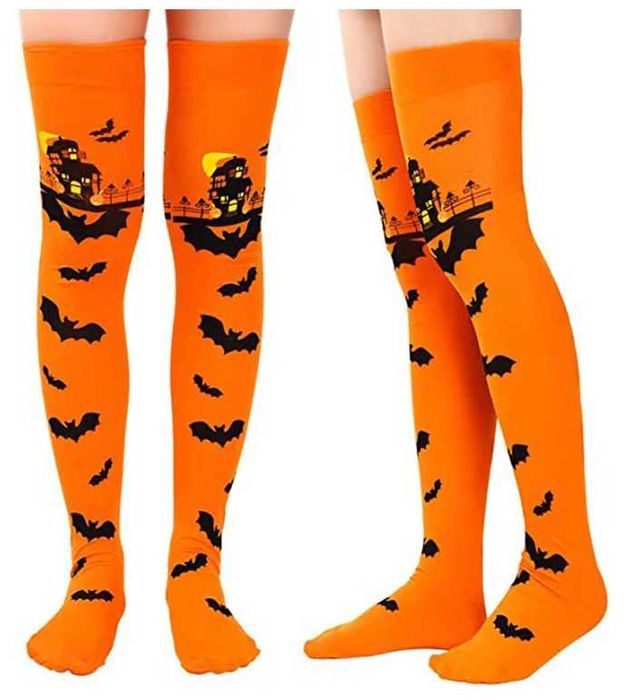 Помаранчеві капронові гольфи панчохи на хелловін