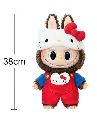 Pop Mart The Monsters Labubu x Hello Kitty Winylowa Pluszowa Lalka 38cm! Nowa Oryginalna