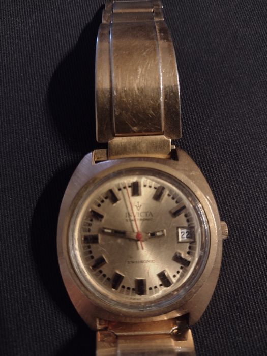 Invicta Electronic Swissonic zegarek męski pozłacany